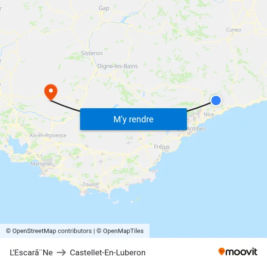 L'Escarã¨Ne to Castellet-En-Luberon map