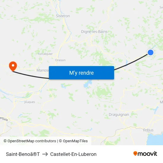 Saint-Benoã®T to Castellet-En-Luberon map