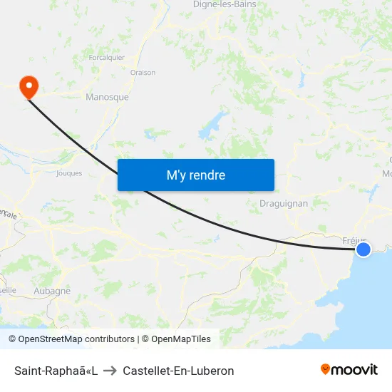 Saint-Raphaã«L to Castellet-En-Luberon map