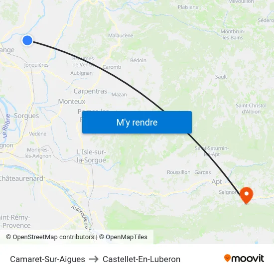 Camaret-Sur-Aigues to Castellet-En-Luberon map