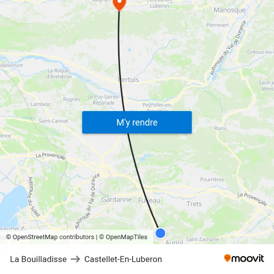 La Bouilladisse to Castellet-En-Luberon map
