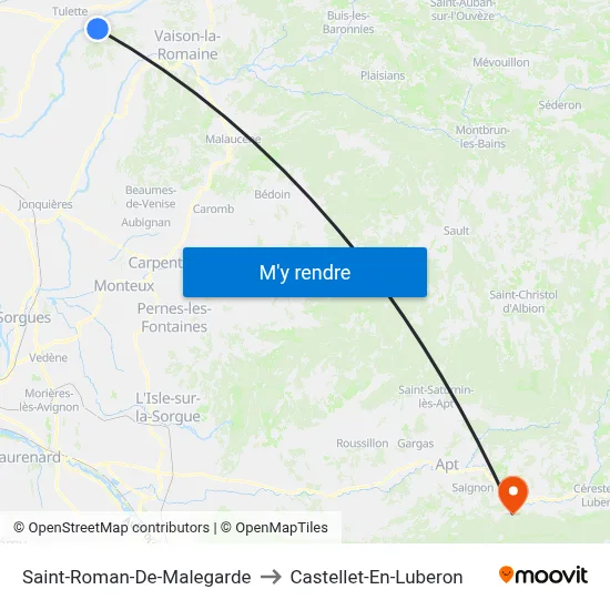 Saint-Roman-De-Malegarde to Castellet-En-Luberon map