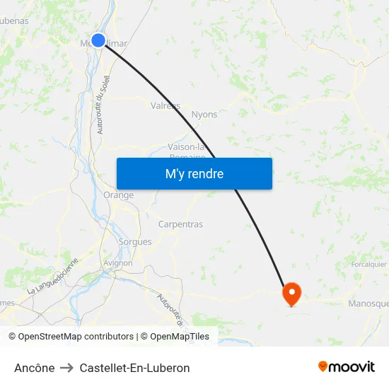 Ancône to Castellet-En-Luberon map