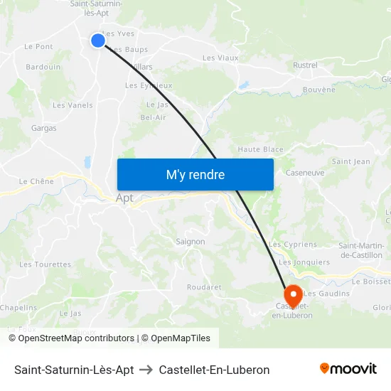 Saint-Saturnin-Lès-Apt to Castellet-En-Luberon map