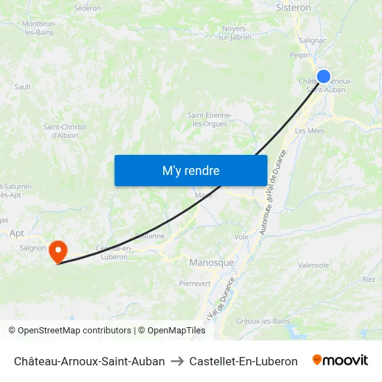 Château-Arnoux-Saint-Auban to Castellet-En-Luberon map