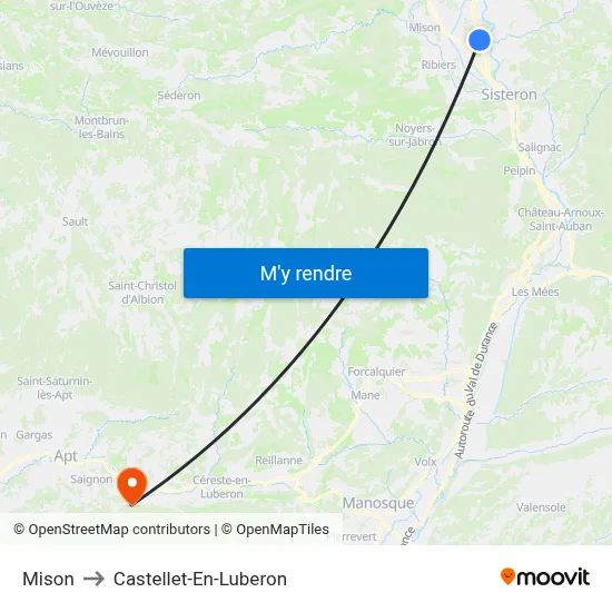 Mison to Castellet-En-Luberon map