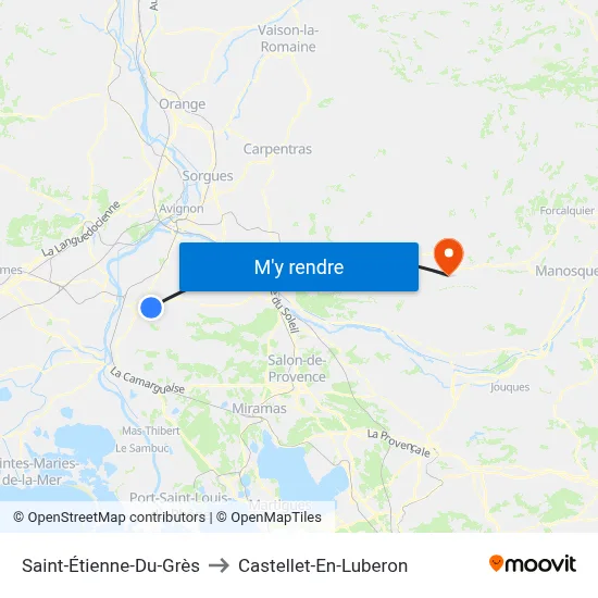 Saint-Étienne-Du-Grès to Castellet-En-Luberon map