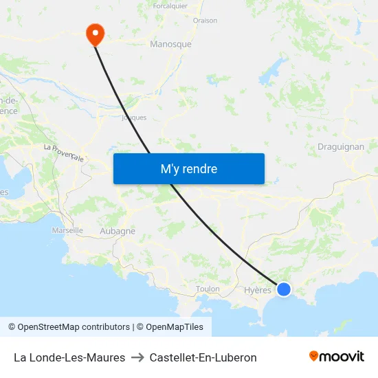La Londe-Les-Maures to Castellet-En-Luberon map