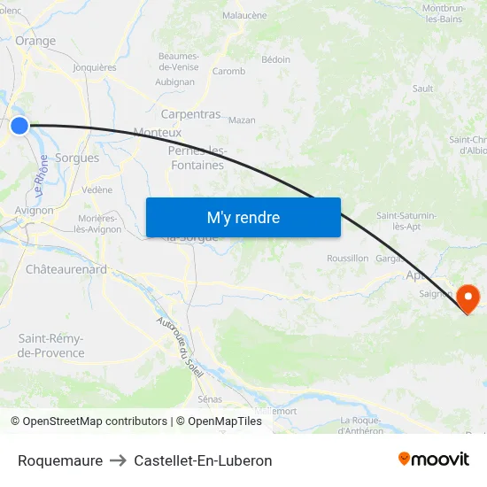 Roquemaure to Castellet-En-Luberon map