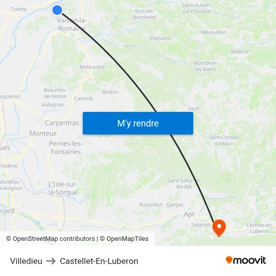 Villedieu to Castellet-En-Luberon map