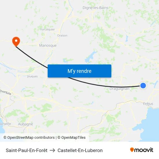Saint-Paul-En-Forêt to Castellet-En-Luberon map