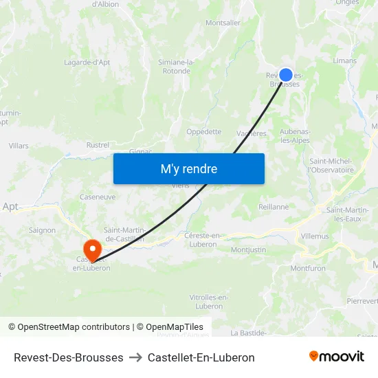 Revest-Des-Brousses to Castellet-En-Luberon map