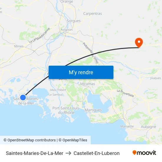 Saintes-Maries-De-La-Mer to Castellet-En-Luberon map