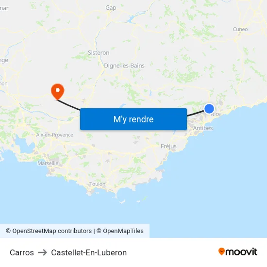 Carros to Castellet-En-Luberon map