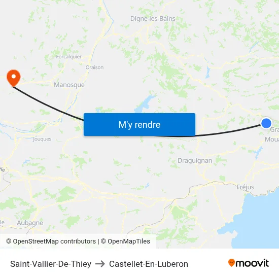Saint-Vallier-De-Thiey to Castellet-En-Luberon map