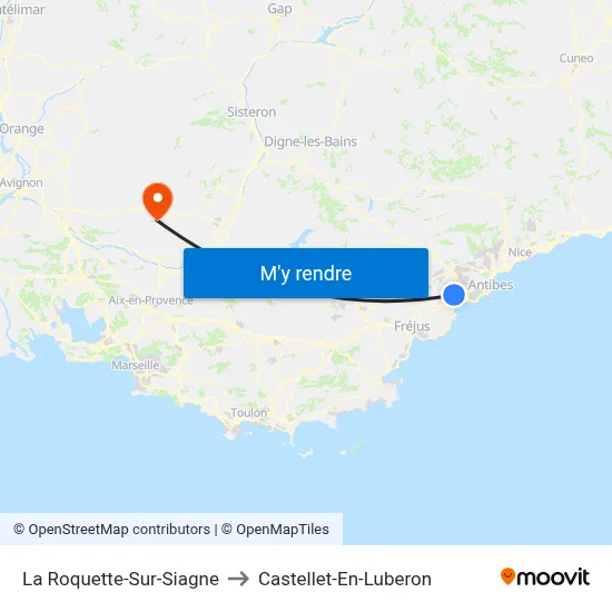 La Roquette-Sur-Siagne to Castellet-En-Luberon map
