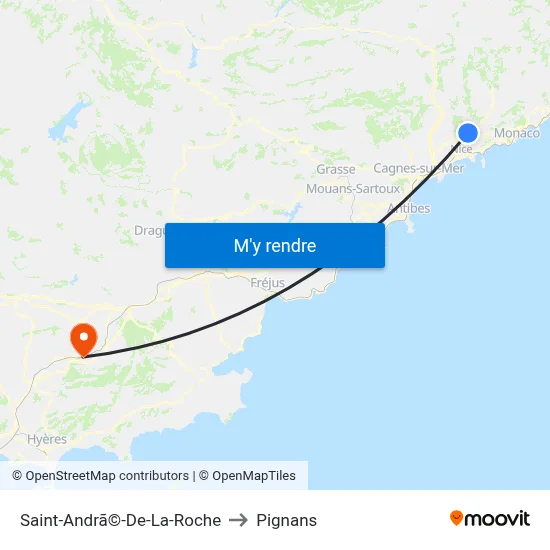 Saint-Andrã©-De-La-Roche to Pignans map