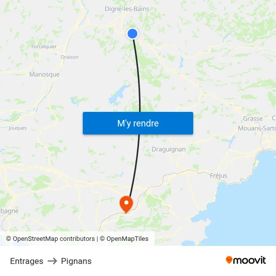 Entrages to Pignans map
