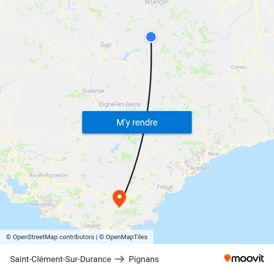 Saint-Clément-Sur-Durance to Pignans map