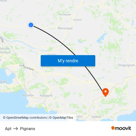 Apt to Pignans map