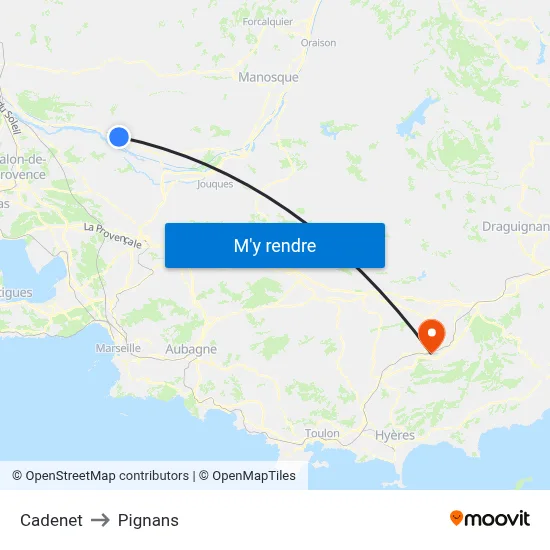 Cadenet to Pignans map