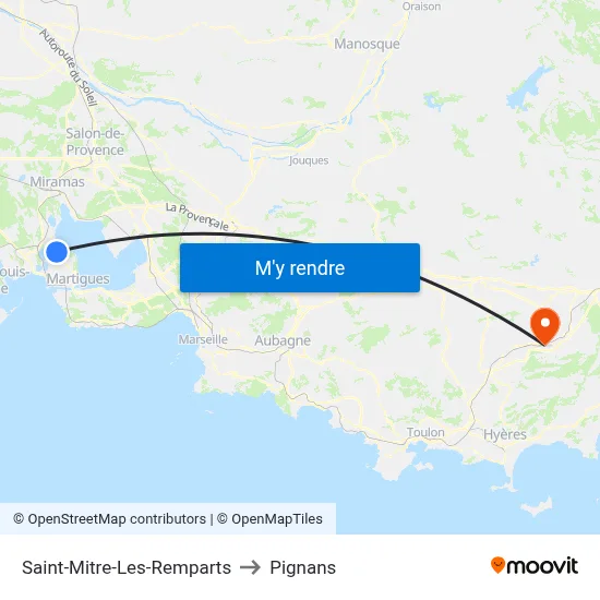 Saint-Mitre-Les-Remparts to Pignans map