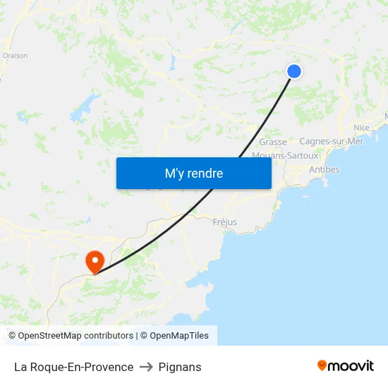 La Roque-En-Provence to Pignans map