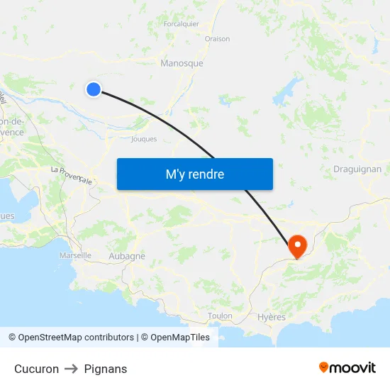 Cucuron to Pignans map