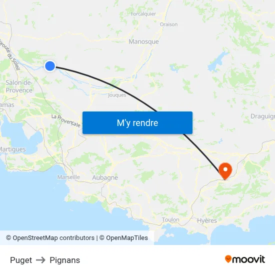 Puget to Pignans map