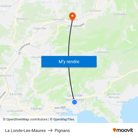 La Londe-Les-Maures to Pignans map