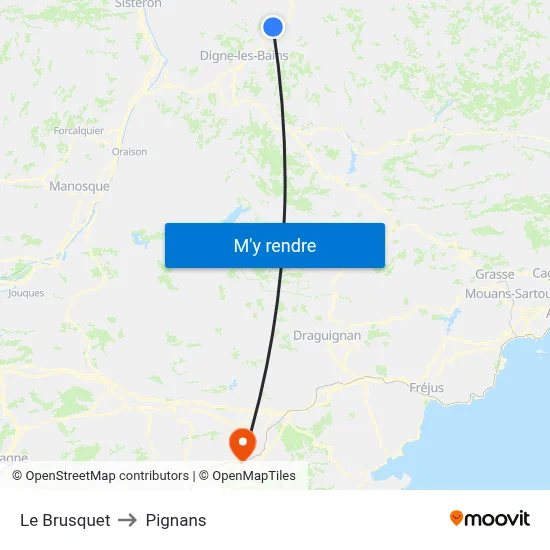 Le Brusquet to Pignans map