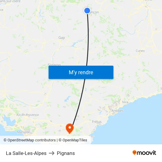 La Salle-Les-Alpes to Pignans map
