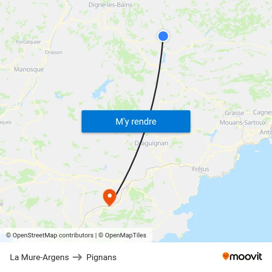 La Mure-Argens to Pignans map