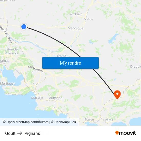 Goult to Pignans map