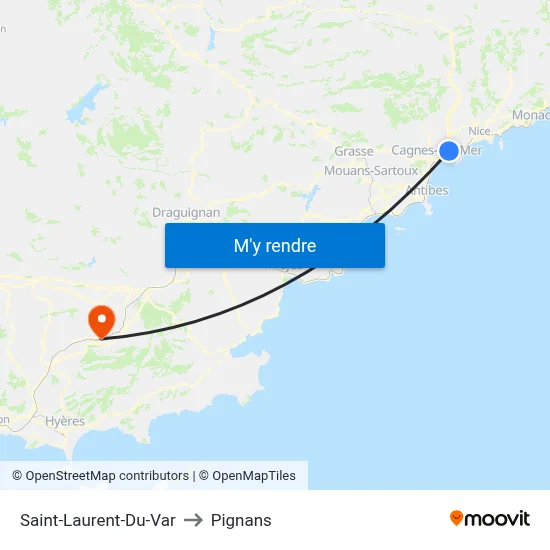 Saint-Laurent-Du-Var to Pignans map