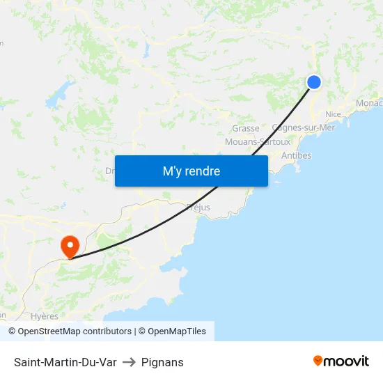 Saint-Martin-Du-Var to Pignans map