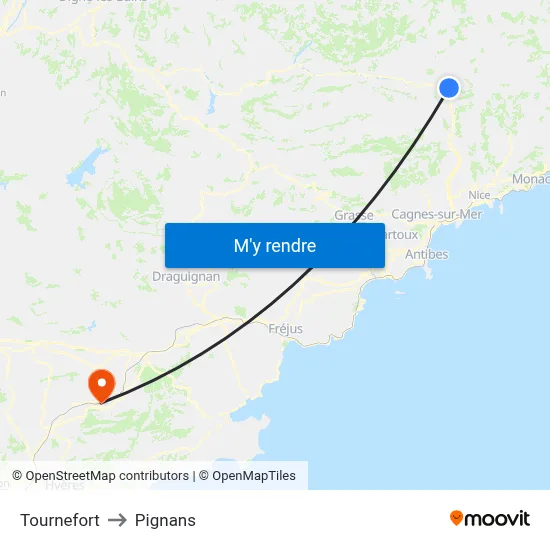 Tournefort to Pignans map