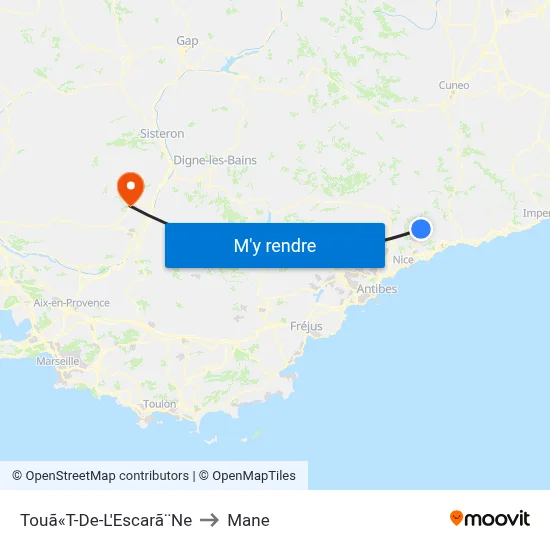 Touã«T-De-L'Escarã¨Ne to Mane map