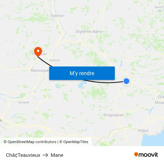 Chã¢Teauvieux to Mane map