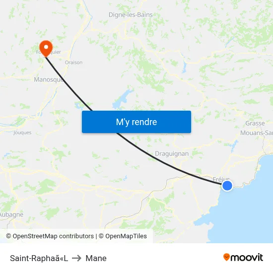 Saint-Raphaã«L to Mane map