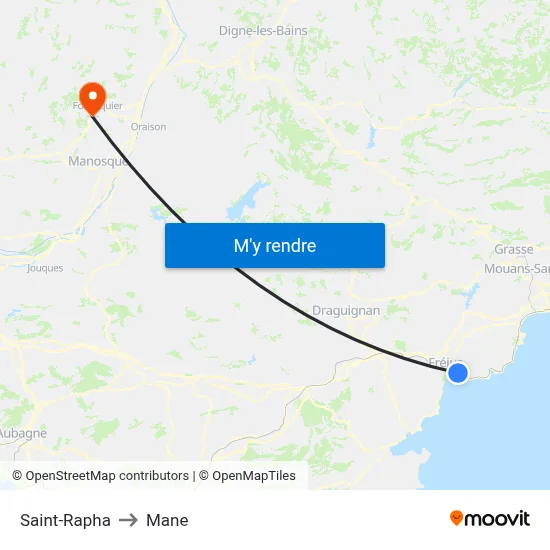 Saint-Rapha to Mane map
