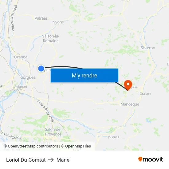 Loriol-Du-Comtat to Mane map