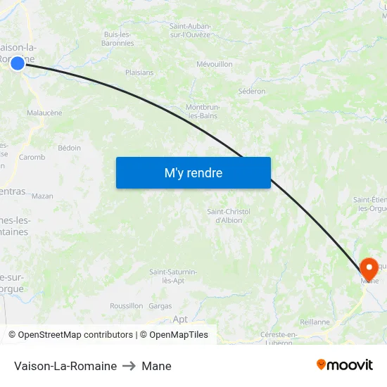 Vaison-La-Romaine to Mane map
