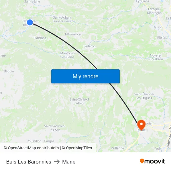 Buis-Les-Baronnies to Mane map