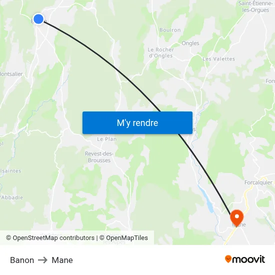 Banon to Mane map