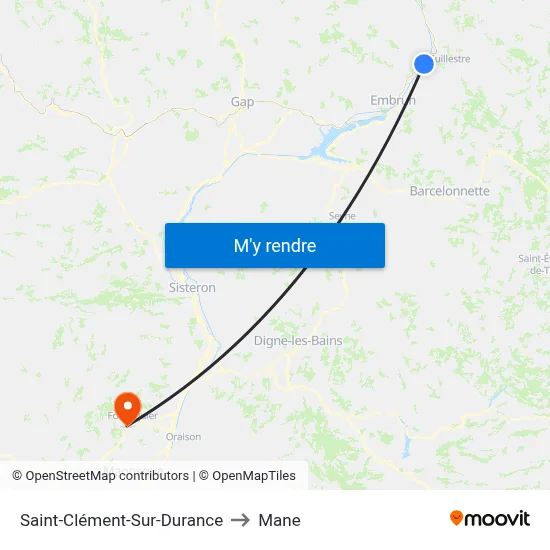 Saint-Clément-Sur-Durance to Mane map