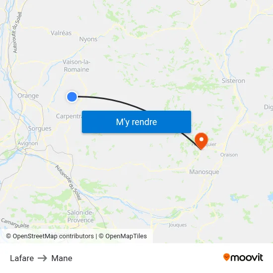 Lafare to Mane map