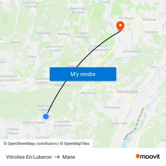 Vitrolles-En-Luberon to Mane map