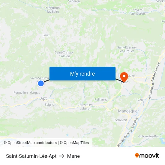 Saint-Saturnin-Lès-Apt to Mane map