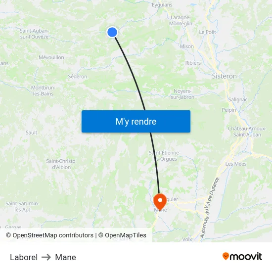 Laborel to Mane map
